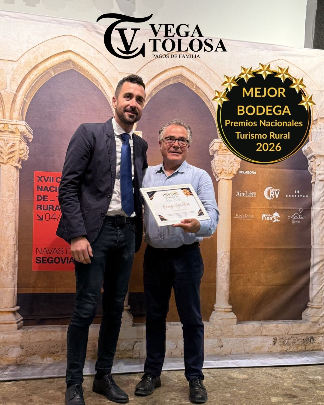 Vega Tolosa, reconocida como Mejor Bodega en los Premios Nacionales de Turismo Rural 2026